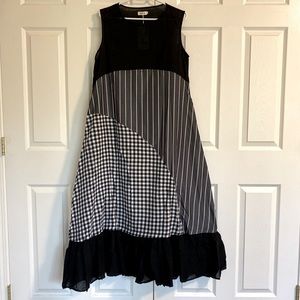 Mixed pattern sleeveless dress